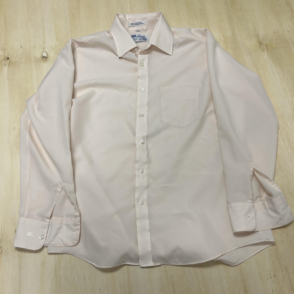 Vintage Montgomery Ward Dress Shirt Mens 16 32/33 White Image Of Silk 70s